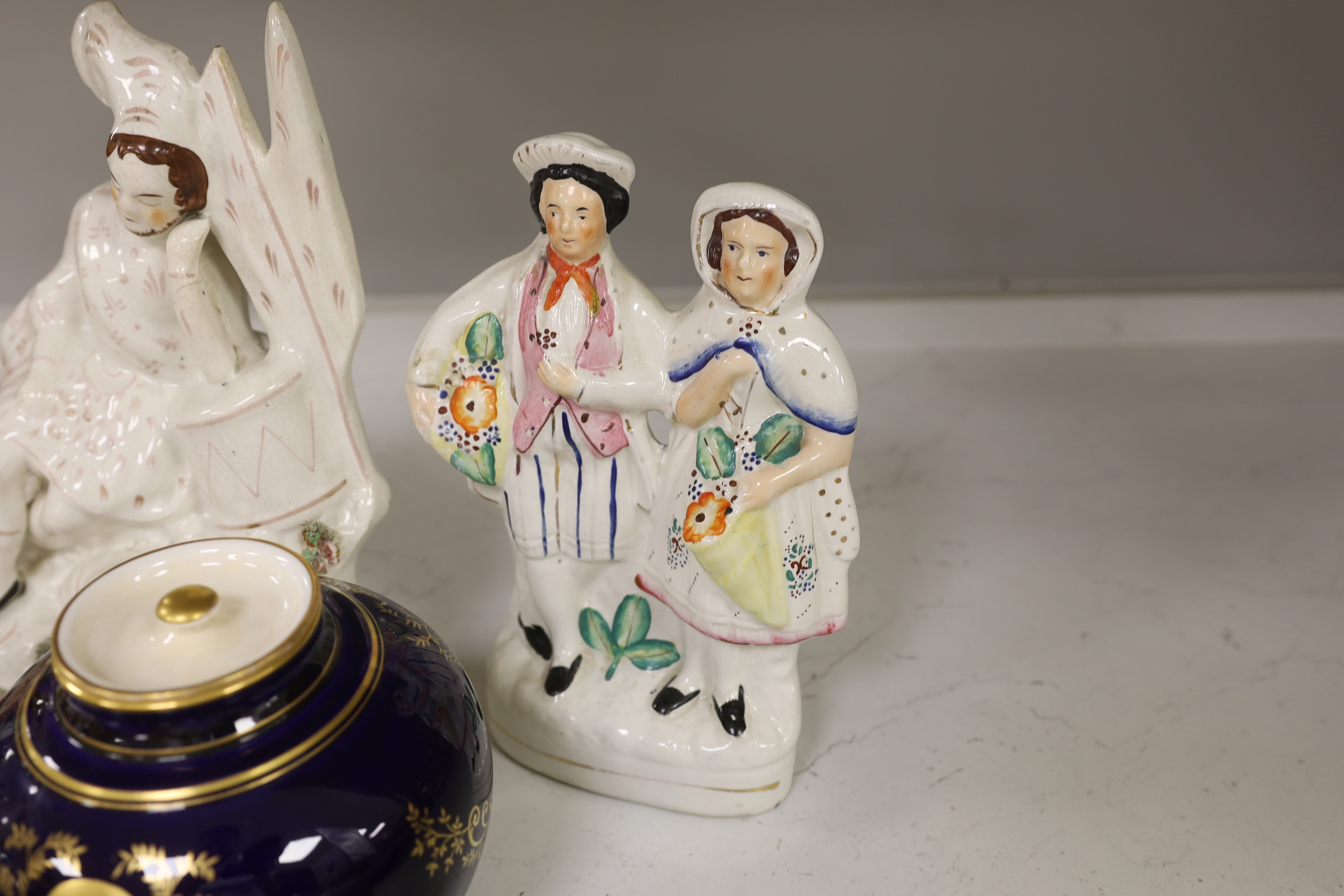 A group of 19th century Staffordshire groups or figures, tallest 28cm
